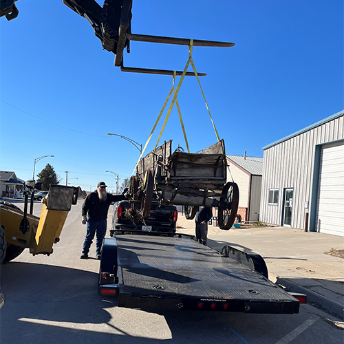 The wagon, which has been an iconic part of Hallam’s Main Street since roughly 2005, was auctioned by HCC to raise funds for the Hallam playground.